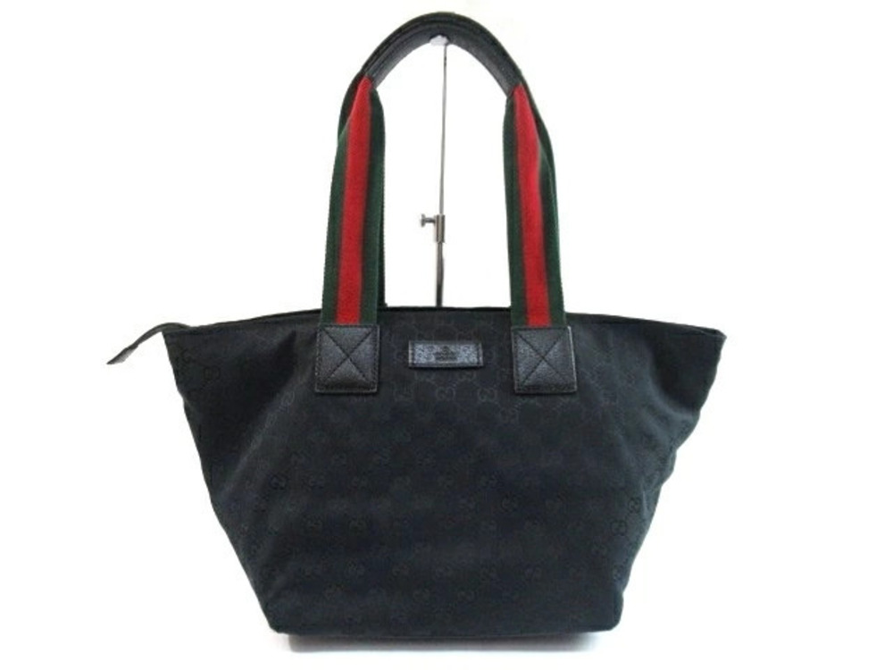 Gucci Shoulder Tote Bag GG Canvas Black